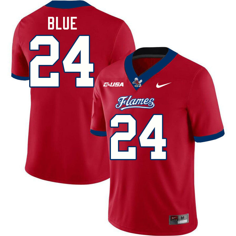 Liberty Flames #24 Vaughn Blue College Football Jerseys Stitched-Red